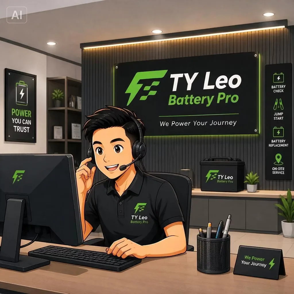 A TY Leo technician confirming the battery price by phone